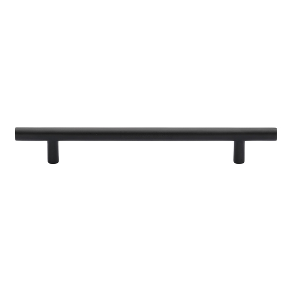 C0361 160-BKMT • 160 x 224 x 32mm • Matt Black • Heritage Brass Pedestal 11mm Ø Cabinet Pull Handle